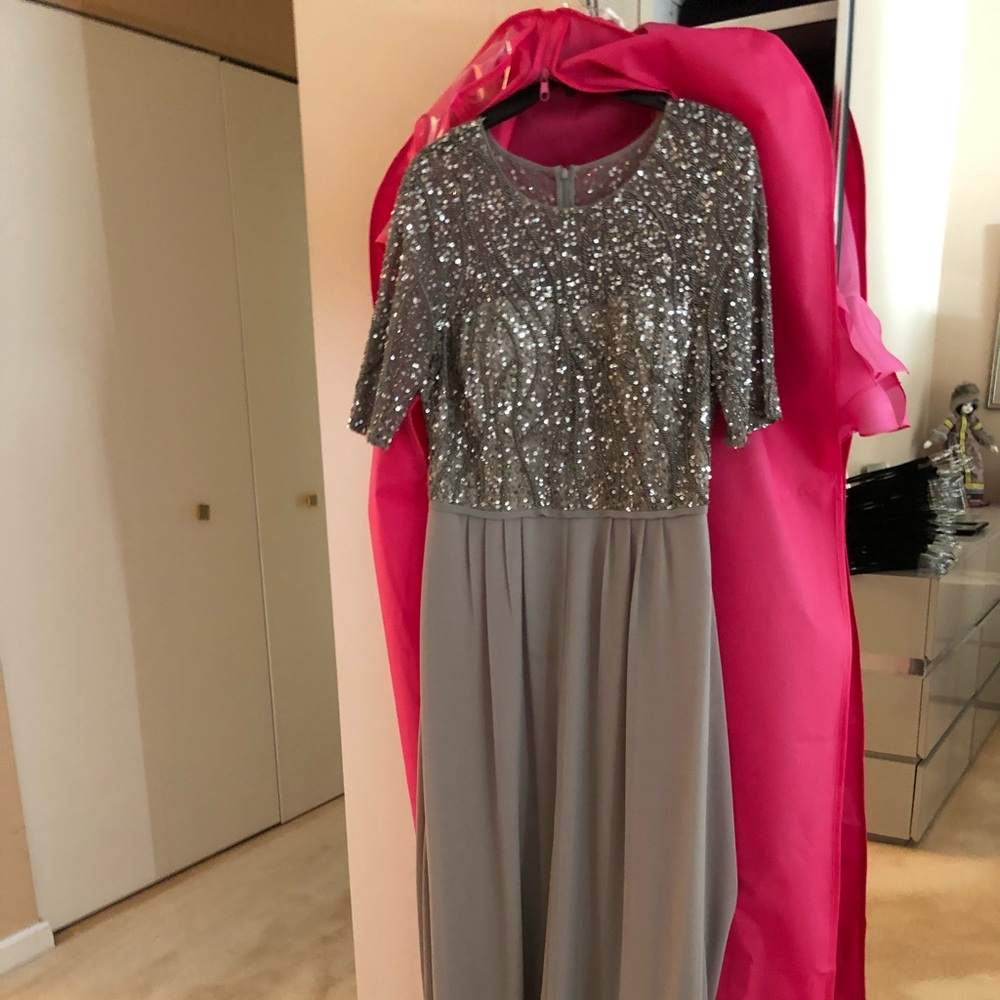 Silver formal dress long